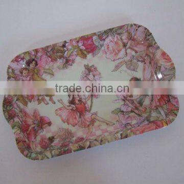 Melamine tray with handles