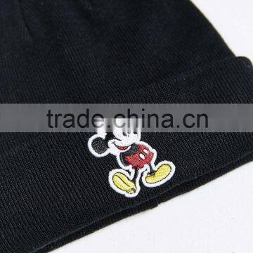 Promotional Black Warmth Winter Fun Beanie Knit Hats for Men