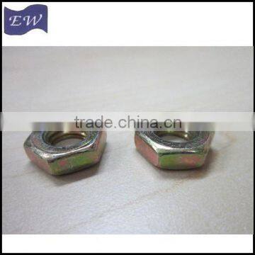hex thin nuts steel M10X1,yellow zinc plate