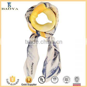 White Silk Printed Lady Scarf