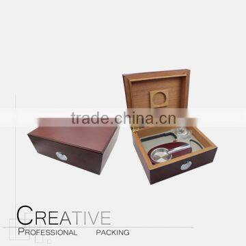 Luxury Wooden humidor Cigar set box with ashtray inside CY-L812