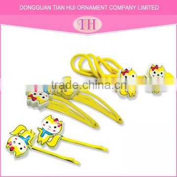 Yellow color resin material cute animal shape cheap custom wholesale hair accessories