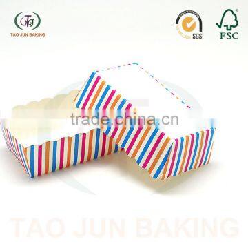 Food Grade Rectangle Shaped Disposable Paper Cake Baking Cups Cupcake Liners Lace Edge photo-5