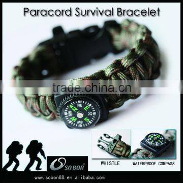 cheap army paracord style bracelet with compass