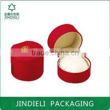 red round shaped single watch gift box packaging with cushion