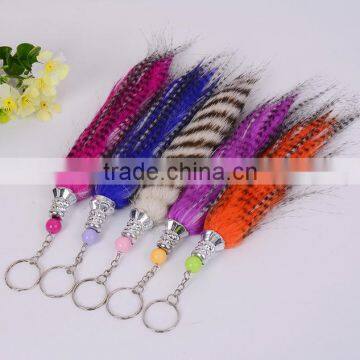 Colorful fake fur Tail Keychain for bag charm