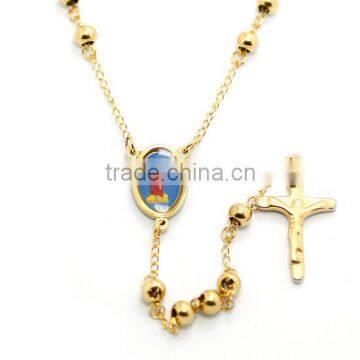 beaded jewelry necklace in stainless steel gold filled long wholesale necklace catholic rosaries handmade jewelry making