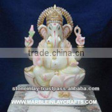 Beautiful White Marble Ganesha Statue