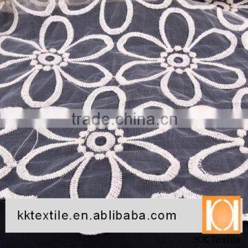 Textile fabric design of organza embroidery design for party dress