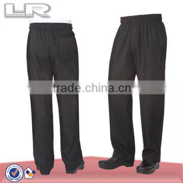 LR Basic Baggy Zipper Fly Black Chef Pants