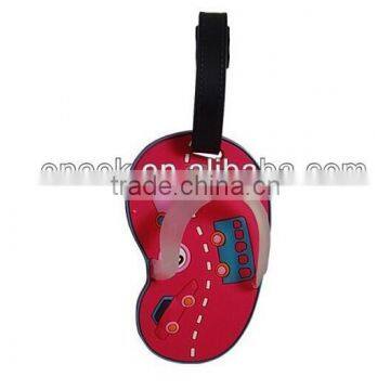 fashion round soft pvc luggage tag rubber luggage tag