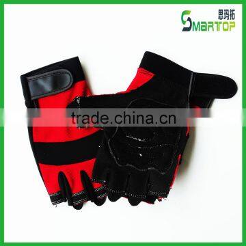 China Competive Price Red Fingerless Sports Bicycle Gloves photo-5