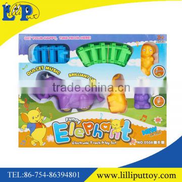 Cute musical and lighting track elephone toy set