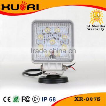 Hot Square 27w led work light lamp DC 10-30V auto led work light for jeep truck led tractor light