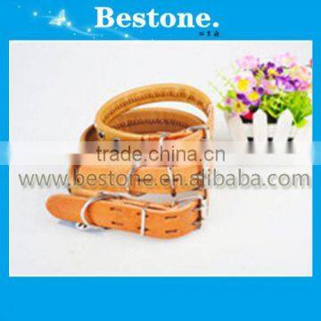 2014 Fashionable Pure Cowhide Pet Collars/colorful leather tpu/pvc pet collars easy lacing