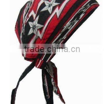 Cotton mens outdoor printed pirate bandana hat