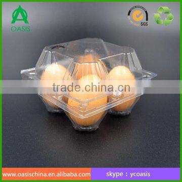 PVC 4 hole egg box disposable plastic egg trays