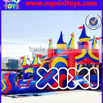 Red blue kids inflatable playground bouncy castle bouncer slide combo