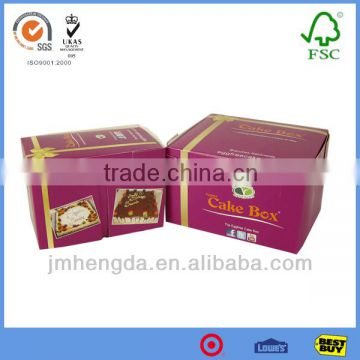 Flat packing foldable fancy cake boxes for food with good quality