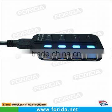 BIG LED Individual switch 4 port usb 3.0 hub