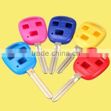 3 BTN Colorful remote car key cover for Toyota Corolla Prado Yaris Blue Red Pink Yellow