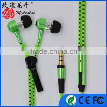 Hot 2016 fashion cute cheap headphone with mic zipper headphone cheap headphone USD1