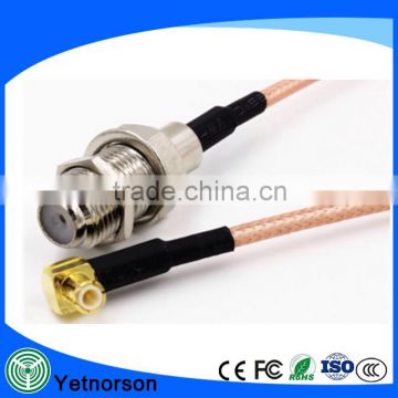 coax Cable with F female to MCX right angle male and RG178 cable