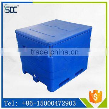 Marine fish cooler, insulated plastic cooler for fish cold, large plastic fish tub for frozen products
