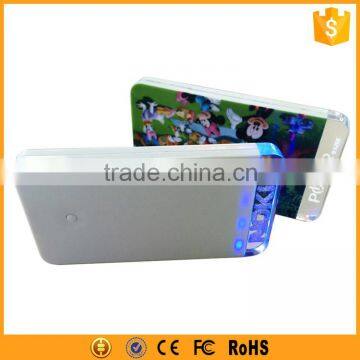 Alibaba Custom Shine Colorful LED Light Power Bank 2500mAh