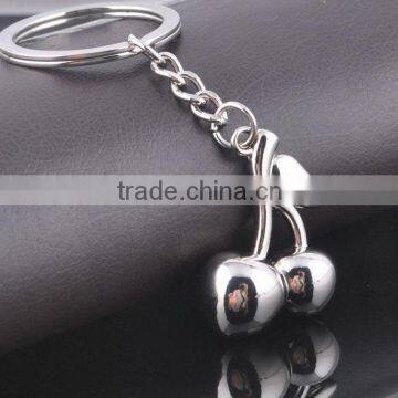 new silver cherry shaped high grade zine alloy car keyring