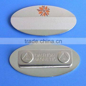 Hot oval shaped magnetic name badge/metal badge