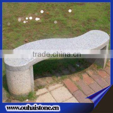 High quality curving S shape natural white granite stone park chairs