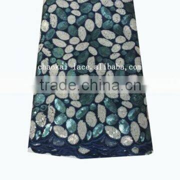polyester fabric net lace sequin lace fabric for weding dress lace