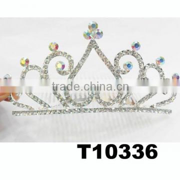 bulk princess AB colored rhinestone birthday tiaras for adults girls