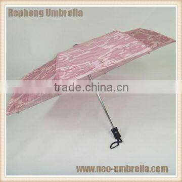 21"*8k excellent 3 fold auto open and close pink wave custom made umbrella