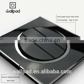 New Arrival Wallpad Black Waterproof Acrylic Glass 110~250V EU UK 3 Gang 1 Way Switch Power Supply Push Press Button Switch