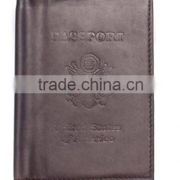 wholesale custom factory pric genuine leather passport travel wallet