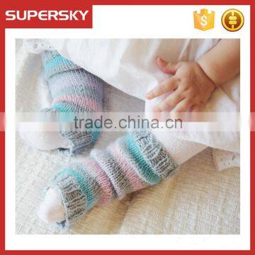 V-39 Stripe toddler crochet boot cuffs baby leg warmer