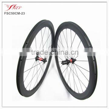 2016 farsports 50 23 carbon wheels clincher with tubeless U shape design, with DT240 and Sapim spokes, 20/24h