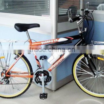 26 steel bike orange bicycle with front carrier