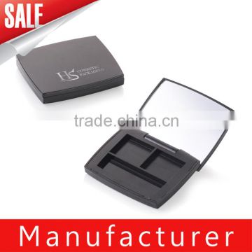 Hot Sale Black Square Empty Eyeshadow Palette Container With Mirror