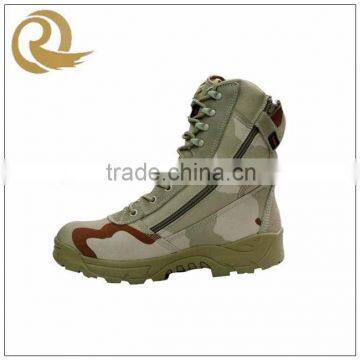 Hot sale Camouflage oxford cloth outdoor tactical boots with zipper