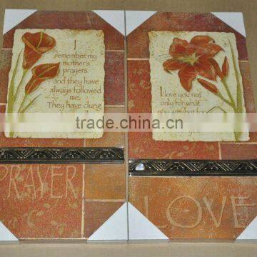 Embossed flower poly canvas painting