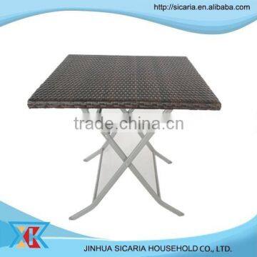 outdoor steel frame with rattan top table