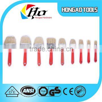 Nine size red plastic handle wall art paint brush