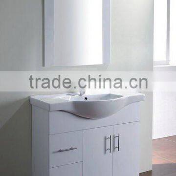 white MDF bathroom vanity cabinet