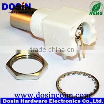 15.8mm bnc connectors white and black for pcb mount connectors
