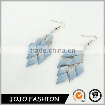 Cheap Silver Plated Blue Metal Jewelry Fancy Earrings For Party Girl