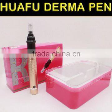 Huafu 2016! eyelash growth rose gold auto micro needle rechargeable derma pen