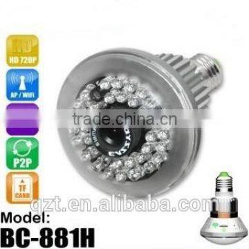 Motion Detection LED BC-881H Loop recording p2p wifi bulb camera